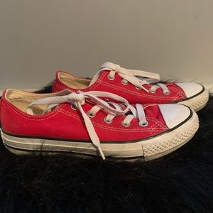 Red converse sneakers